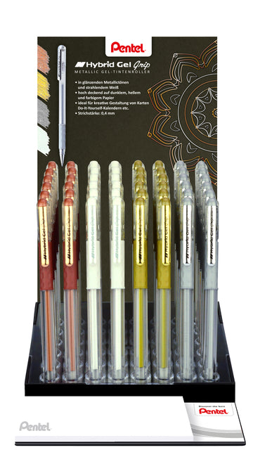 Gelschrijver Pentel K118 Grip M Assorti, 48 stuks