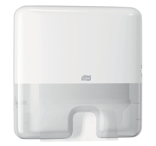 Handdoekdispenser Tork H2 multifold wit, compact en hygiënisch