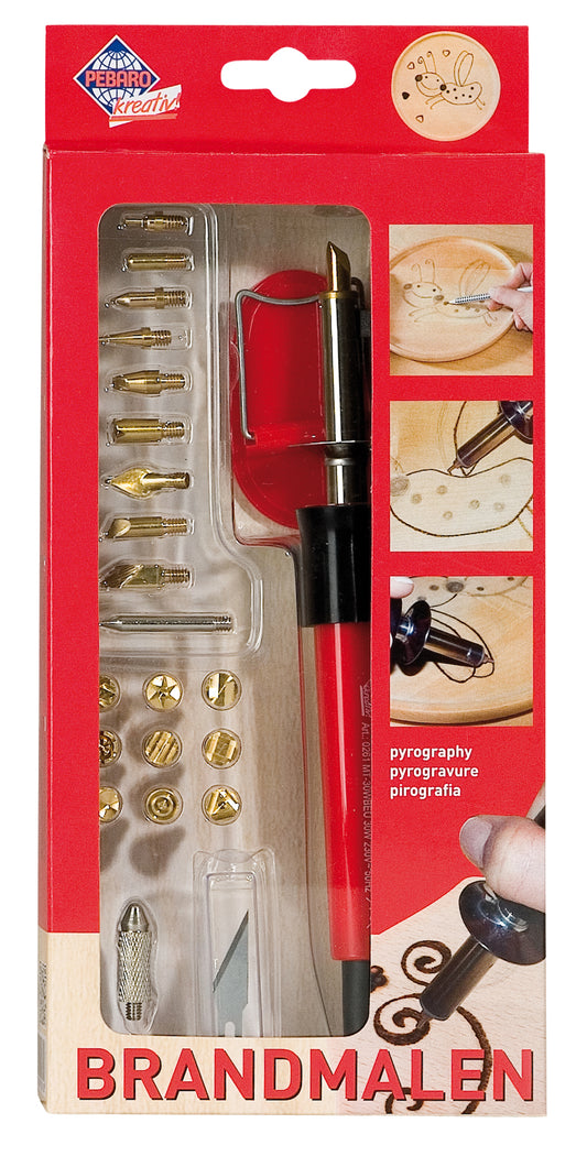 Pebaro Luxe Houtbrander Set met 20 Opzetstukken