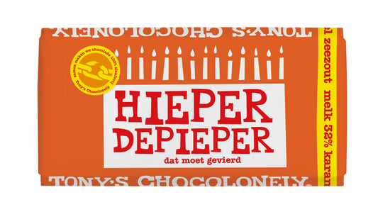 Tony's Chocolonely Hieper de Pieper Reep met Karamel en Zeezout