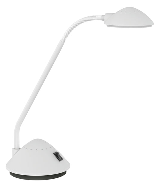 Bureaulamp Maul Arc LED wit met energiezuinige verlichting
