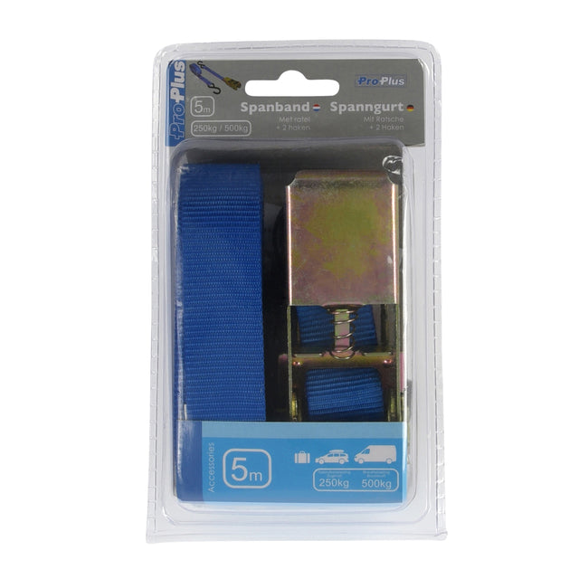 SPANBAND PROPLUS 5m 25mm met ratel en 2 haken (blauw) - 5