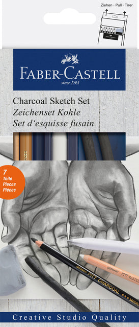 Houtskoolset Faber-Castell 7-delig