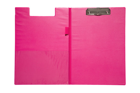 Klembordmap MAUL A4 staand + penlus, neon roze