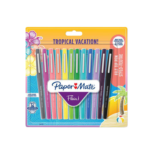 Papermate Flair Tropical Fineliner M 12 Stuks Assortiment