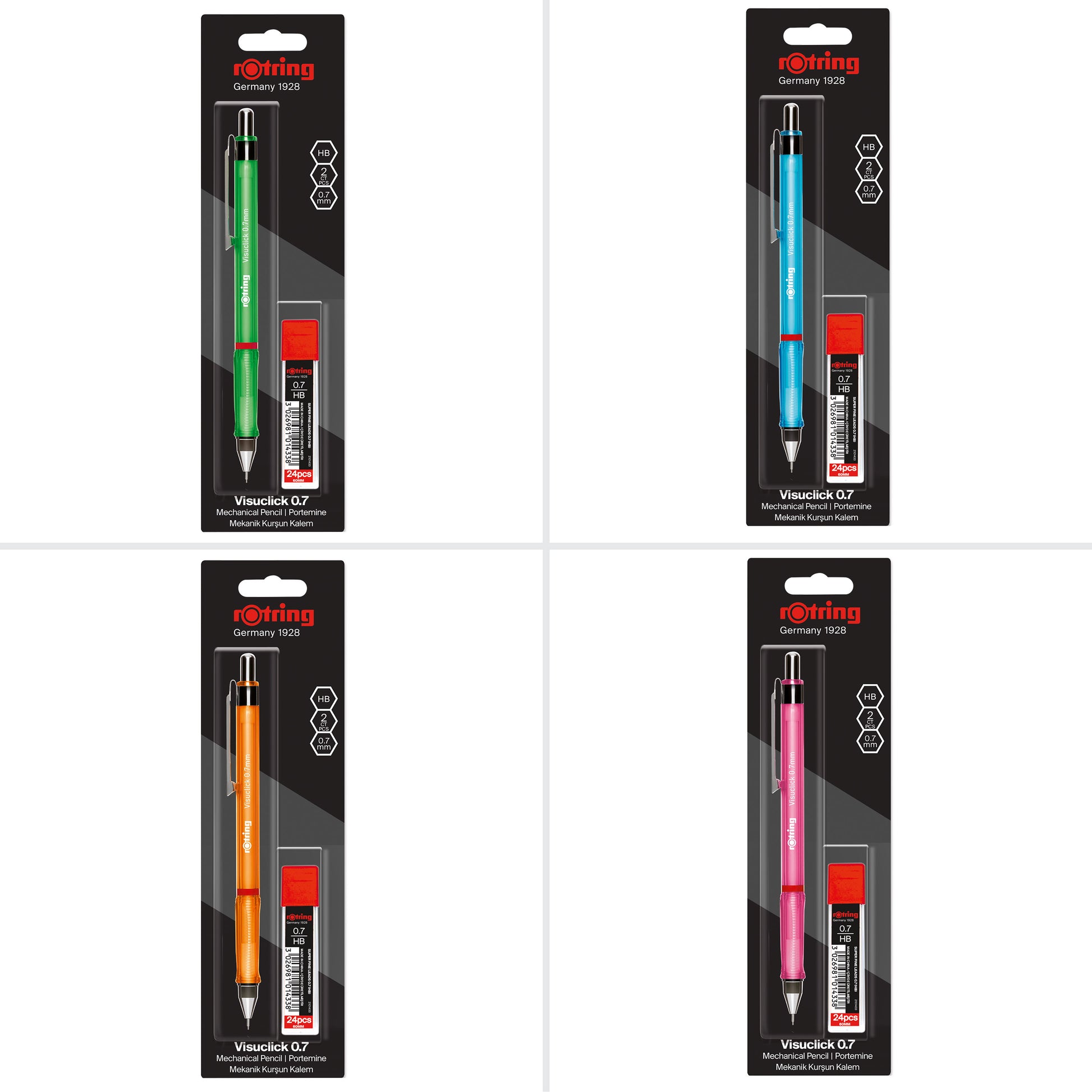 Vulpotlood ROTRING VisuClick 0.7mm assorti