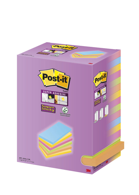 Memoblok Post-it® Assortiment 127x76mm, milieuvriendelijk