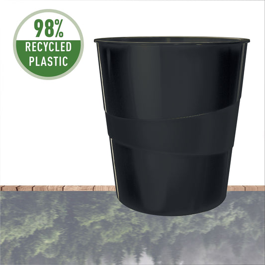 Leitz Recycle Range 15L Zwart, Gerecycled Plastic