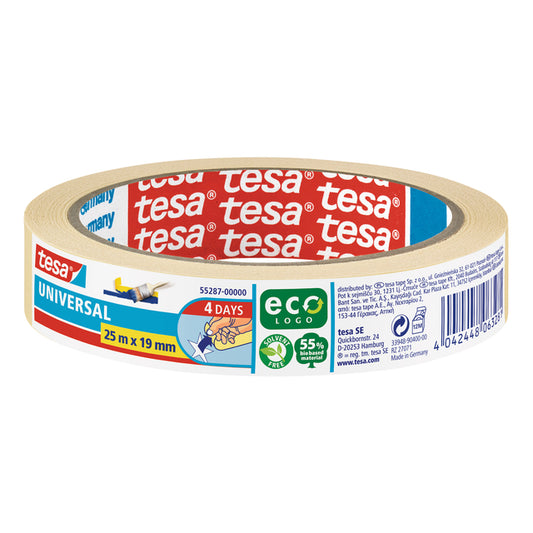Afplaktape tesa Economy 25m x 19mm geel