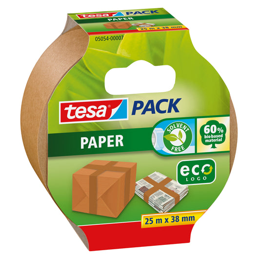 Verpakkingstape tesapack Paper EcoLogo® 38mm bruin