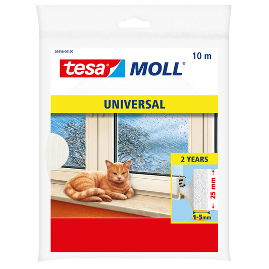 Tochtstrip Tesamoll Uni Zelfklevend 10m x 25mm Wit