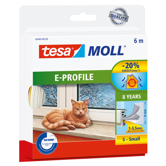 Tesamoll E-profiel Tochtstrip 6m x 9mm | Facilitaire artikelen