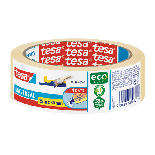 Tesa Economy Afplaktape 30mm x 25m Geel