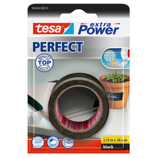 tesa Perfect 2.75mx38mm Zwart Reparatietape met Textielstructuur
