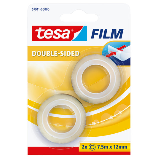 Tesafilm Dubbelzijdige Transparante Tape 7.5mx12mm 2 Rollen