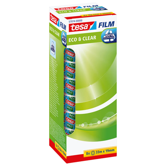 Plakband tesafilm eco clear 33mx19mm