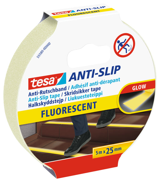 Tesa Antisliptape 5mx25mm Fluoriserend - UV- en Waterbestendig