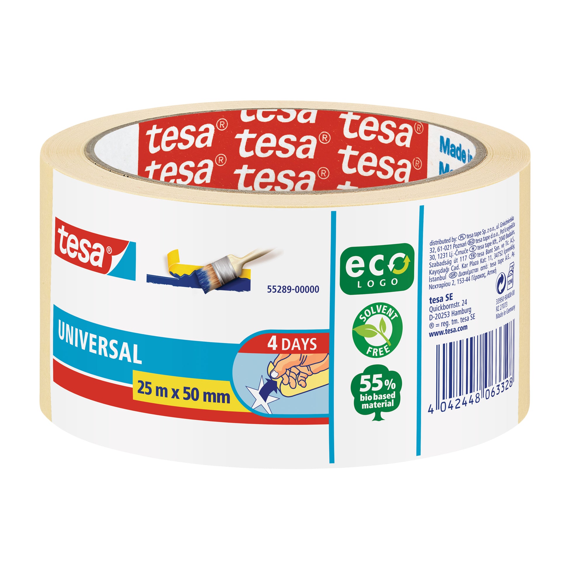 Tesa Economy Afplaktape 50mm x 25m Beige - Schildertape