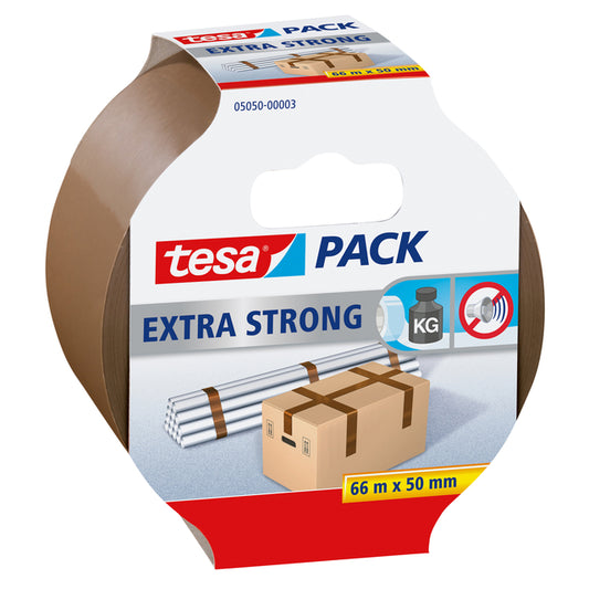 Verpakkingstape Tesapack Extra Strong 66mx50mm Bruin