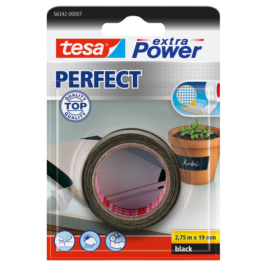 Reparatietape tesa Perfect 2,75m x 19mm zwart