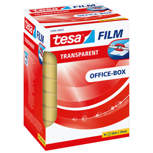Tesafilm Transparant 66mx19mm, standaard plakband voor diverse toepassingen