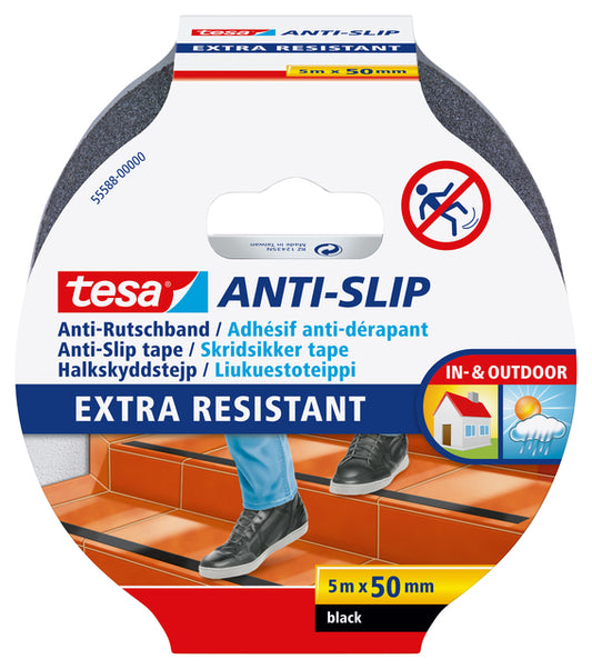 Tesa Antislip Tape 5m x 50mm Zwart