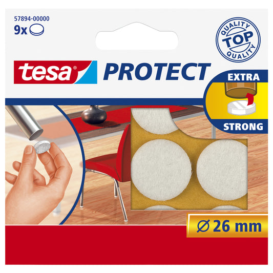 Beschermvilt tesa anti-kras Ø26mm wit, 12 stuks