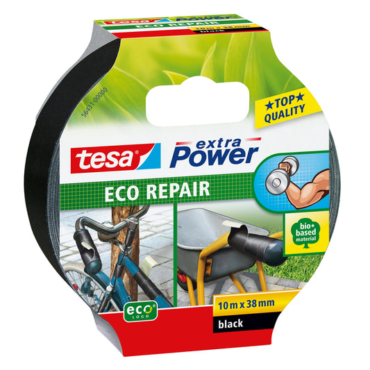 Reparatietape tesa Eco Power 10m x 38mm Zwart