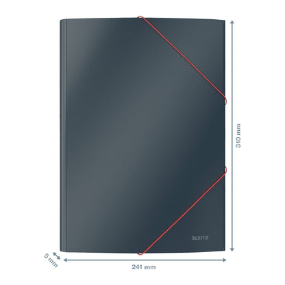 Elastomap Leitz WOW A4 3-kleps Karton Grijs, Zuurvrij - 3