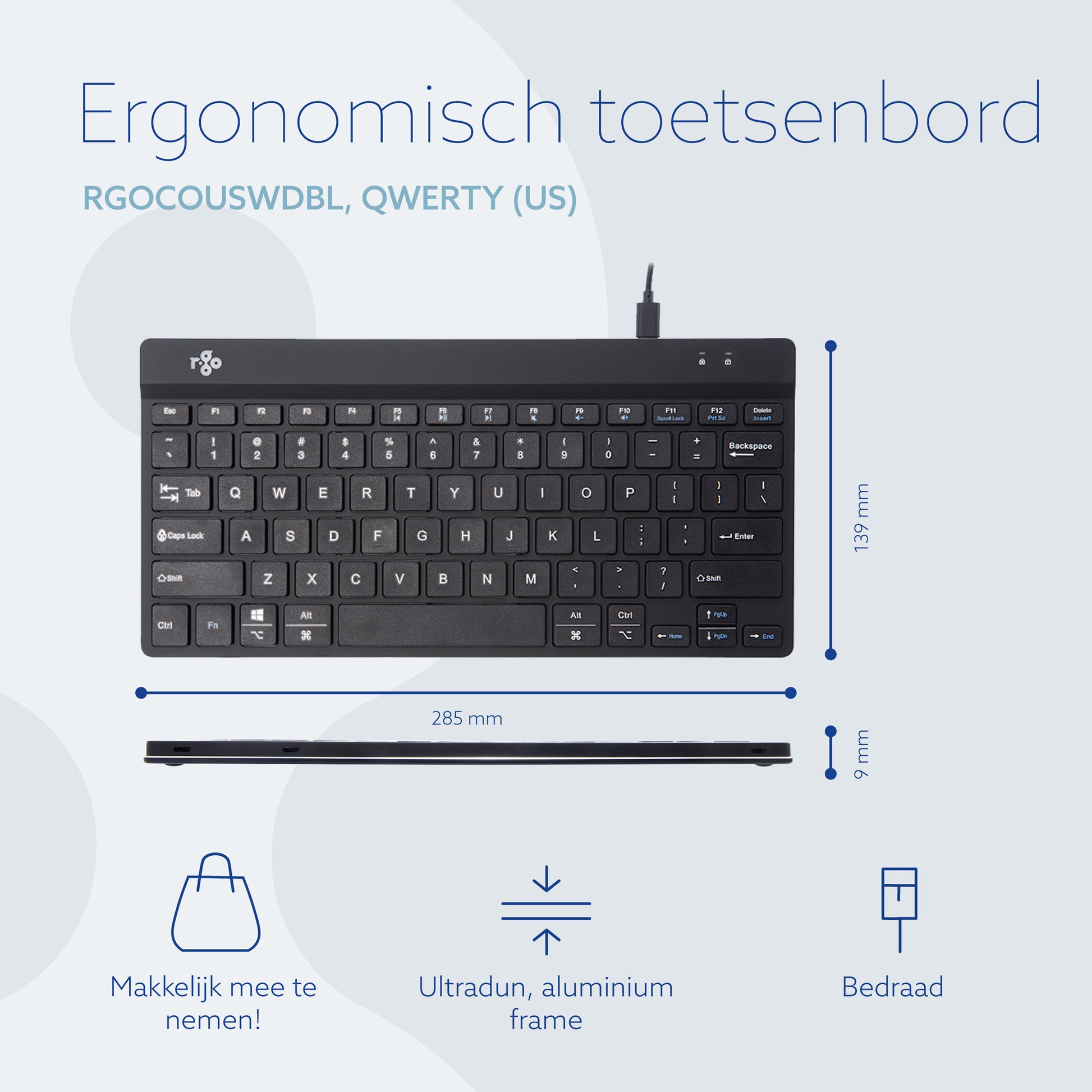R-Go Ergonomisch Compact Break QWERTY Toetsenbord met Pauzesignalen - 6