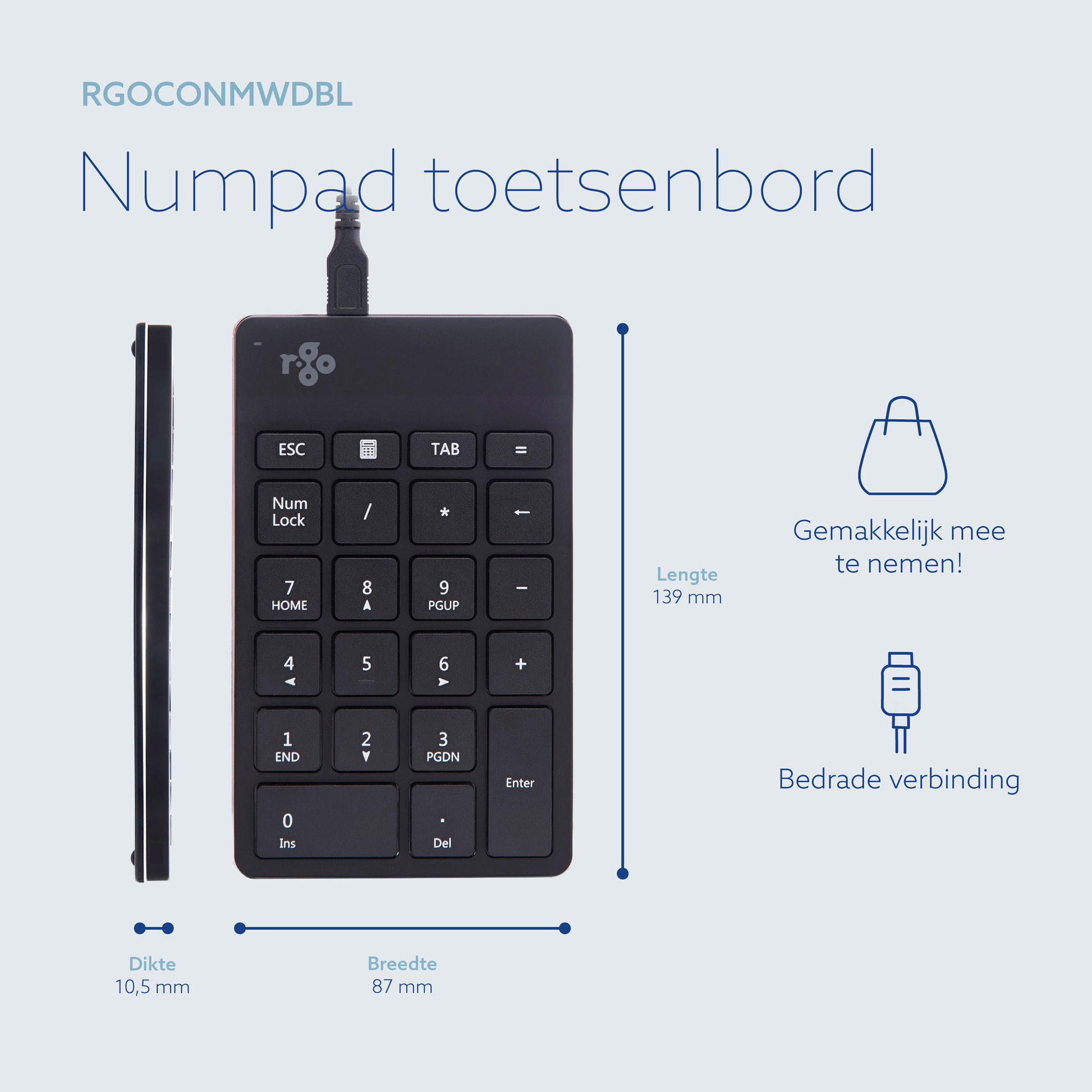 R-Go Ergonomisch Numpad Break Draadloos - 6