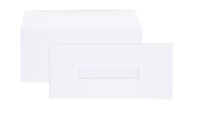 Envelop Office 109x224mm EA6 80g/m² met venster en gegomde sluiting