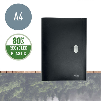 Dossiermap Leitz Recycle A4 3-kleps, zwart, 80% gerecycled plastic