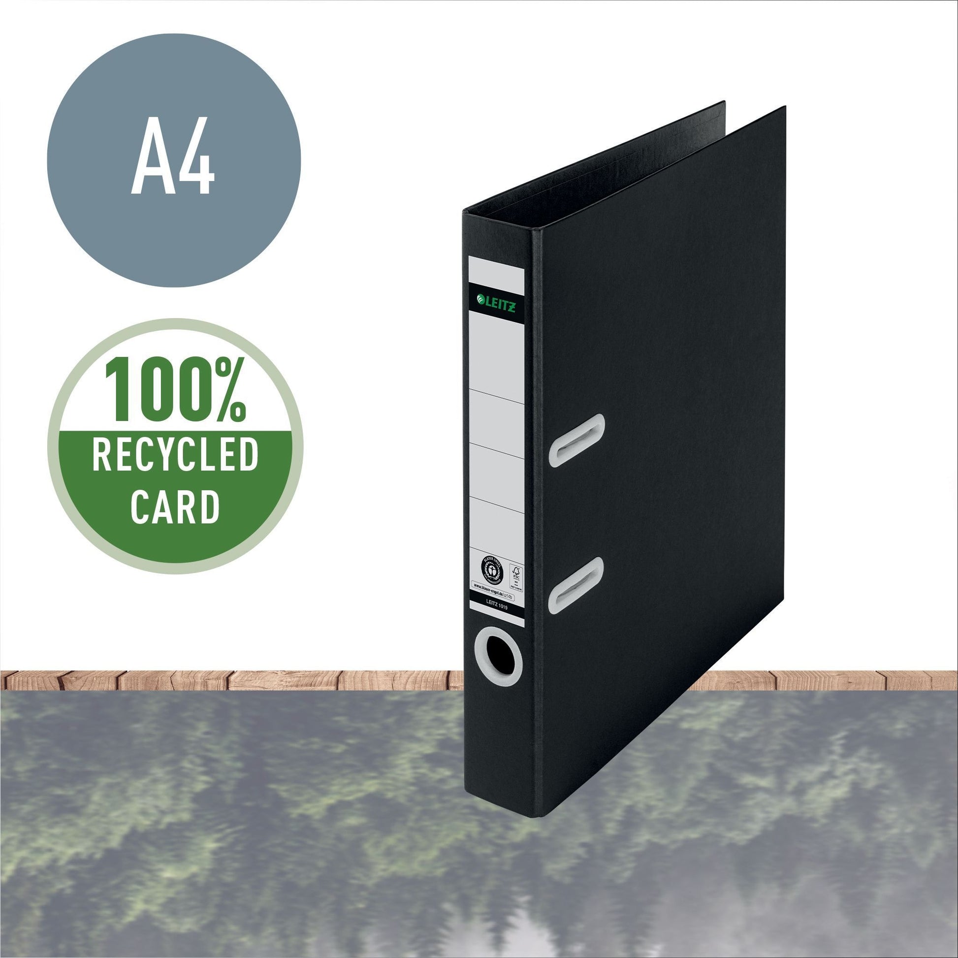 Leitz Recycle 180° Ordner 50mm van gerecycled karton Zwart