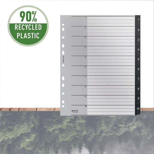 Leitz Recycle A4 index met 10 voorbedrukte tabs, extra breed