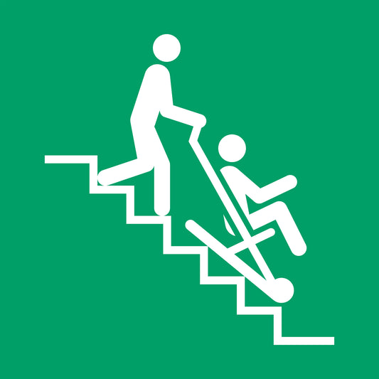 Pictogram Evacuatiestoel ISO 7010 200x200mm Groen-Wit