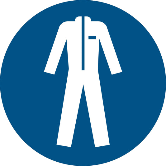 Pictogram Verplicht Beschermende Werkkleding ISO 7010 Ø 200mm Blauw-Wit