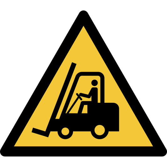 Transportvoertuigen Pictogram ISO 7010 Geel-Zwart 200x176 mm