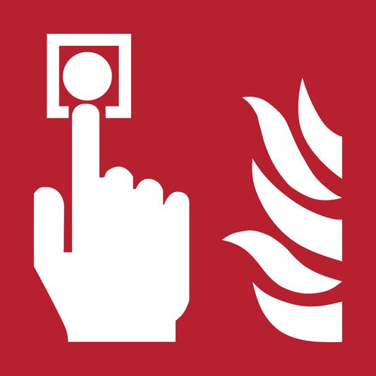 Pictogram Brandmelder ISO 7010 200x200 mm Rood-Wit