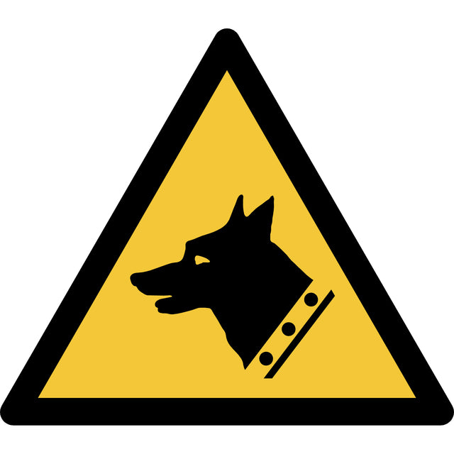 Pictogrambordje Waakhond 200x176 mm Geel-Zwart ISO 7010
