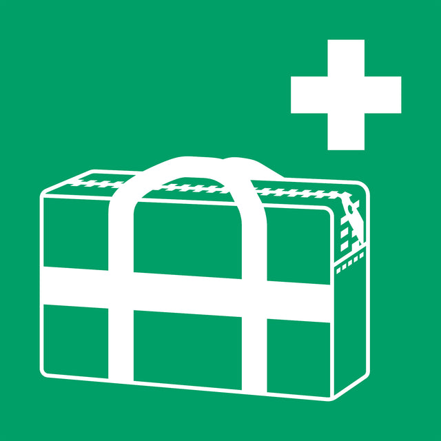 Pictogram EHBO Koffer ISO 7010 200x200 mm Groen-Wit