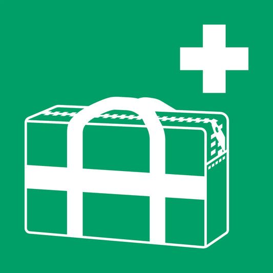 Pictogram EHBO Koffer ISO 7010 200x200 mm Groen-Wit
