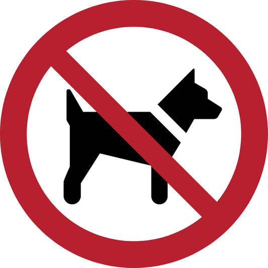 Pictogrambordje Honden Niet Toegestaan Ø 200 mm Rood-Wit ISO 7010