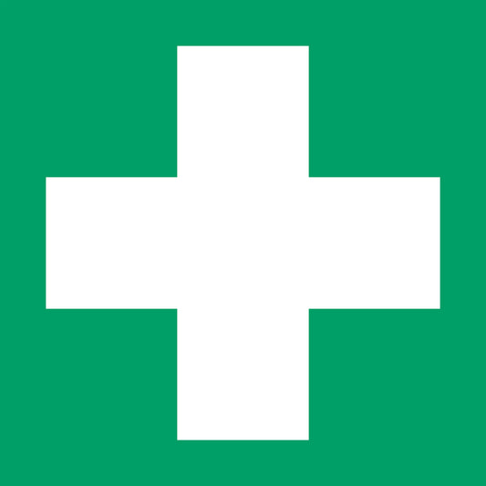 Informatiebord Pictogram EHBO 200x200 mm Groen-Wit ISO 7010