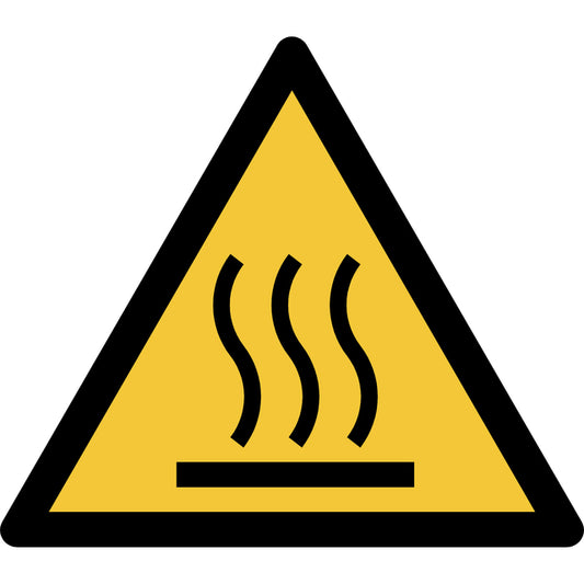 Pictogram Gevaarlijk Heet Oppervlak ISO 7010 200x176mm Geel-Zwart