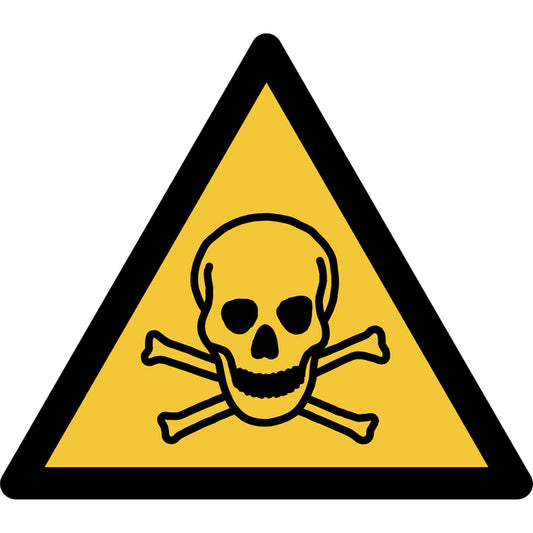 Pictogram Giftige Stoffen ISO 7010 200x176mm Geel-Zwart