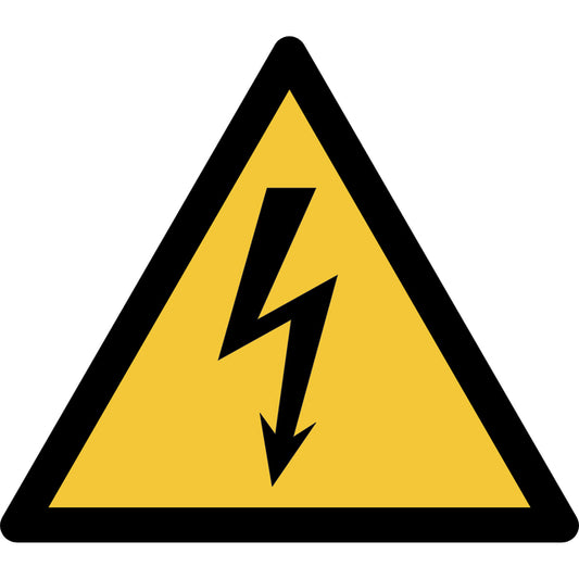Elektrische Spanning Pictogram ISO 7010 Geel-Zwart 200x176 mm