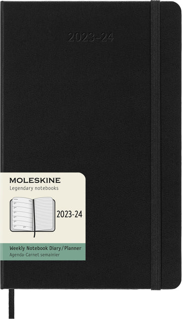 Agenda 2023/24 Moleskine Weekplanner L 130x210mm Zwart