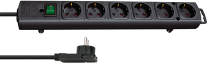 Brennenstuhl Comfort Plus 6-voudige Stekkerdoos, 2m Kabel, Zwart