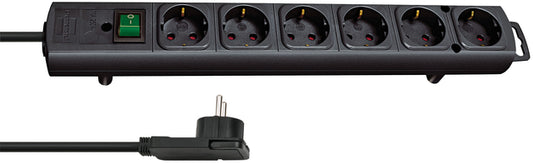 Brennenstuhl Comfort Plus 6-voudige Stekkerdoos, 2m Kabel, Zwart